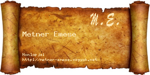 Metner Emese névjegykártya
